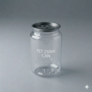 250ML PET Juice, Shake, Desert, Cake Can with Aluminium Lid